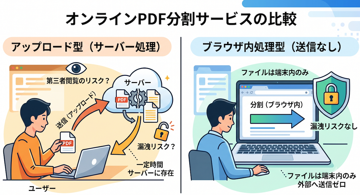 オンラインPDF分割サービスの比較